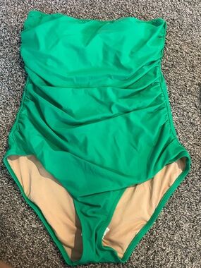 J. Crew green swimsuit strapless bandeau   Xl extra large new nwt with tags